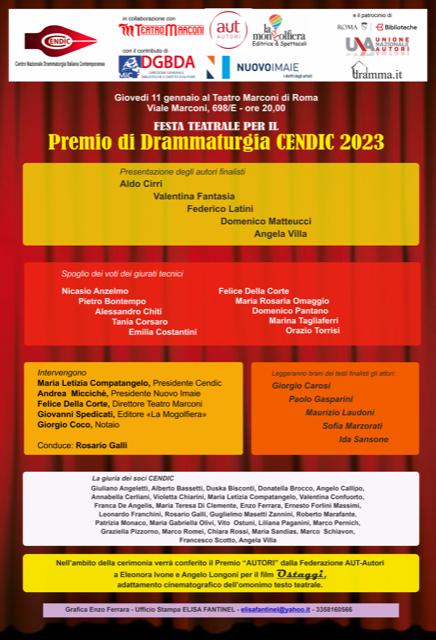 PREMIO DI DRAMMATURGIA CENDIC 2023 - VI EDIZIONE'